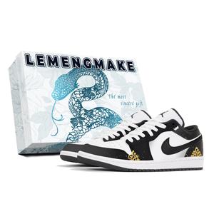 Jordan Air 1 амортизирующие нескользящие износостойкие низкие винтажные баскетбольные кроссовки мужские black