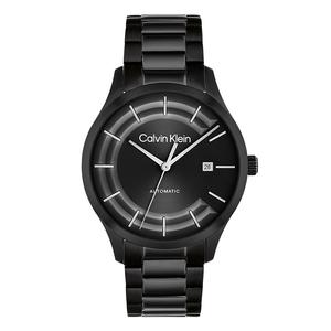 Calvin Klein Часы Knight Wrist Watch Automatic Mechanical Movement Steel Strap 40mm Black Dial Unisex, Black