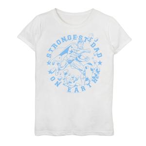 Футболка с рисунком Superman Strongest Dad для девочек 7–16 лет DC Comics