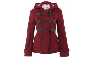 Burberry Кроп-пальто женское красное с капюшоном Moderate