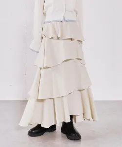Многоярусная юбка с оборками, напоминающими хлопчатобумажную ткань Archives, цвет Greige