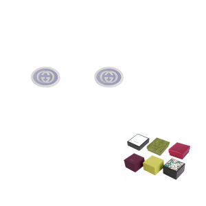 Gucci Серьги GG из стерлингового серебра 925 пробы с эмалью, унисекс, светло-фиолетовые