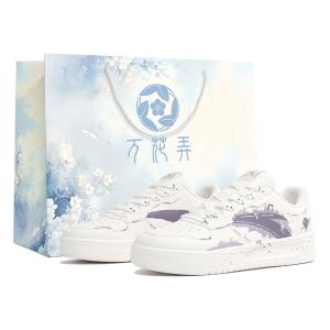 ANTA Нескользящие износостойкие низкие кроссовки для скейтбординга унисекс, белые, фиолетовые