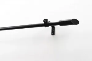 Карниз GARESA "ZYLI с открытой опорой", 1 направляющая, желаемая длина, комплект для штор, выдвижной, скошенная кнопка, без колец 250 см, черный