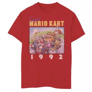 Винтажная футболка с рисунком «гонщики» для мальчиков 8–20 лет, Nintendo Mario Kart, групповая фотография 1992 года Licensed Character