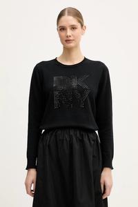 Хлопковый свитер DKNY, черный