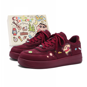 Низкие кеды для скейтбординга унисекс Crayon Shinchan, бордовый
