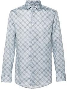 ETRO клетчатая рубашка с принтом пейсли, синий