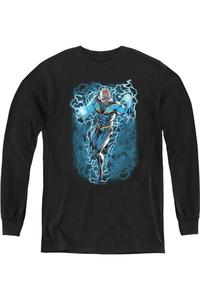 Футболка с длинным рукавом для подростков "Justice League of America" с молниями Black Lightning Gildan