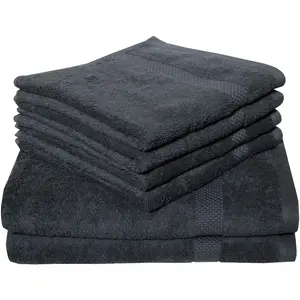 Набор полотенец Planet 6 шт. Махровые: 4 полотенца (50x100 см), 2 банных полотенца (70x140 см) Dyckhoff, антрацит