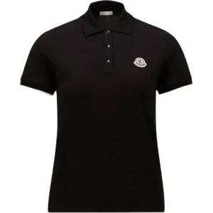 Логотип Cotton Piquet Polo Shirt Women's Moncler, черный