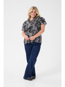 Блузка с короткими рукавами KClectra, стандартный крой, черный/с узором пейсли KAFFE curve