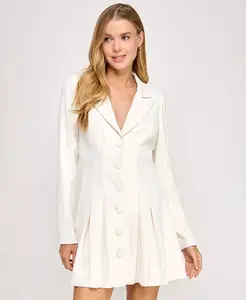 Платье-пиджак с длинными рукавами и воротником для юниоров SENI & CADE, белый