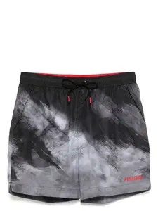 Плавки-шорты с графичным принтом Boss, серый