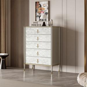 Yu Senyi Комод 90х40х120 см для спальни из массива дерева, 5 ящиков, простой сборки