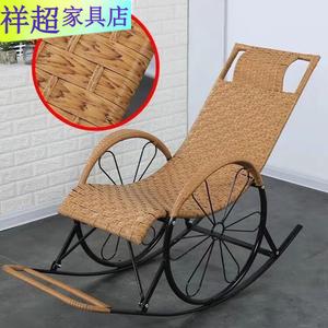 Vinoya Кресло-качалка из ротанга на колесиках, модель #Wheeled, широкое желтое