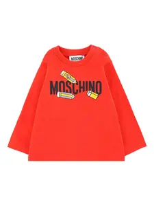 Толстовка с принтом Moschino Kids, красный