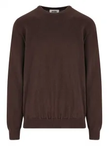 Кашемировый свитер с круглым вырезом ALPHA STUDIO, коричневый