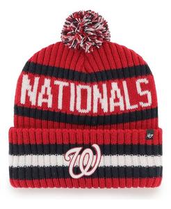 Мужская красная вязаная шапка Washington Nationals Bering с манжетами и помпоном '47 Brand