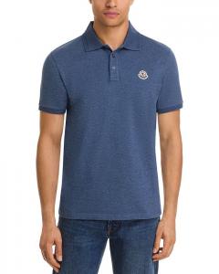 Короткий рукав Поло с логотипом Moncler, синий