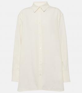 Рубашка из хлопчатобумажной жаккардовой ткани с цветочным рисунком Toteme, белый