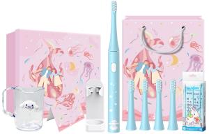 Sanrio Электрическая зубная щетка водонепроницаемые долговременные отбеливающие 3 режима чистки с 4 насадками T3