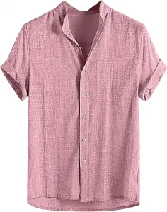 Хлопковая рубашка для мужчин Casual, короткий рукав, Plus Size