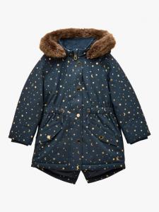 Детское пальто с капюшоном и принтом луны и звезд Joules, Navy