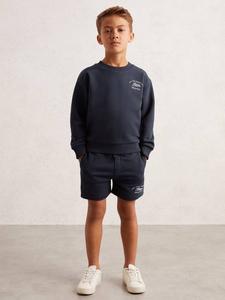 Детские джоггеры из смесовой ткани Moor Cotton Reiss, Washed Blue