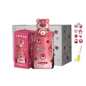 Lotso Stitch изолированная кружка 316 Food Grade, удобная дорожная кружка 600 мл Disney, lotso розовый красный straw insulated cup+shopping bag (includes cup brush+straw brush+stickers)