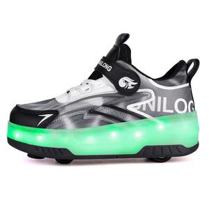 Противоскользящая, противоударная, амортизирующая, износостойкая, с отскоком, дышащая, поддерживающая детская обувь для повседневной носки ADOONGA, черный/розовый