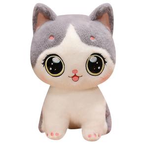 Милые плюшевые куклы котят с большими глазами, высота 22см/28см/35см/75см OU DI PIG, серый