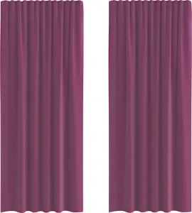Шторы из вуали с карманами на штанге, 2 шт., фиолетовые vidaXL