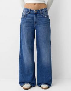 Джинсы Bershka Wide Leg Blue