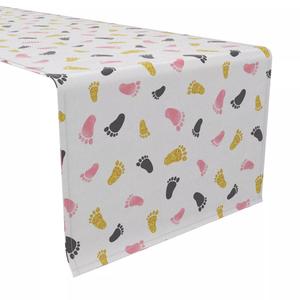 Дорожка для стола, 100 % хлопок, 16x90 дюймов, розовые и золотые принты детских стопок