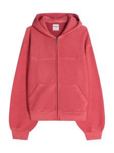 Толстовка с капюшоном на молнии Bershka, красный