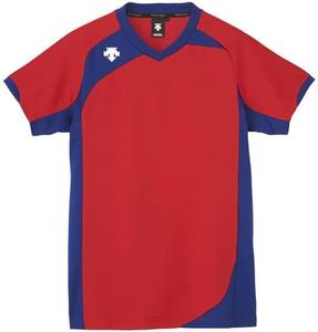 Футболка для волейбола с коротким рукавом Descente, классическая, впитывающая пот, быстросохнущая, эластичная, унисекс, мужская, женская, нелипкая, для тренировок, красная (DSS-4720B)