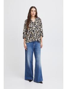 ICHI Блузка IHMarrakech regular fit in Tannin Leo Aop