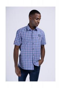 Мужская рубашка с короткими рукавами приталенного кроя HOLMBUSCH LONSDALE, цвет Navy/ice