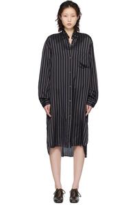 Платье-Миди в виде рубашки Dries Van Noten, темно-синий