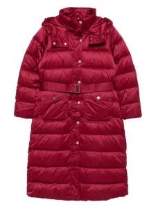 Пальто с поясом и капюшоном Liu Jo, красный