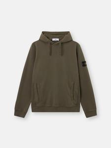 Толстовка прямого кроя с капюшоном и карманом-кенгуру Stone Island 6100029 BRUSHED ORGANIC COTTON FLEECE, Military Green