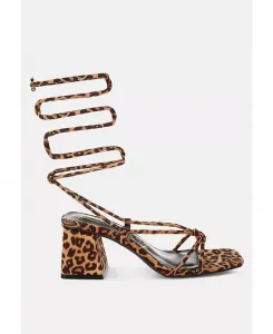 Туфли Piani с леопардовым принтом и квадратным носком для женщин London Rag, коричневый