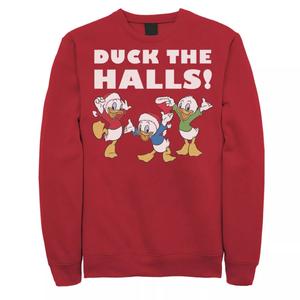 Мужская рождественская футболка Huey Dewey And Louie Duck The Halls, Red Disney, красный