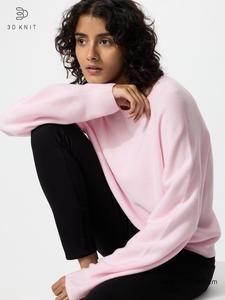 Хлопковый 3D-джемпер с объемными рукавами Uniqlo, 10 pink