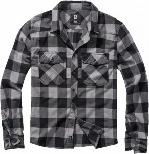 Рубашка Brandit Check Shirt, цвет Black/Light Grey