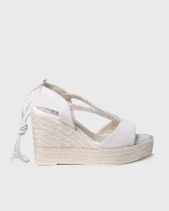 Женские замшевые эспадрильи на танкетке с лентами Toni Pons, белый