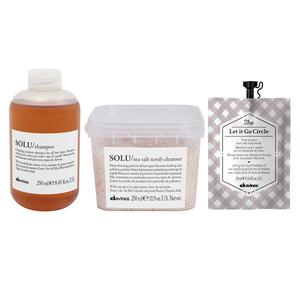 Набор для очищения волос: шампунь, 250 мл + скраб, 250 мл + маска антистресс, 50 мл Davines Solu