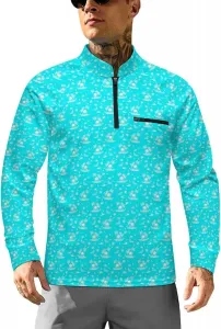 Мужская рубашка с воротником стойкой и защитой от ультрафиолета, быстросохнущая