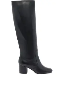 Сапоги из кожи с блочным каблуком высотой 65 мм Via Roma 15, черный